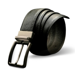 Black Leather Reversible Belt